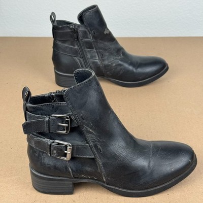 Old Navy Moto Ankle Boots Black Jack Women's Size 7 Side Zip DAMAGED