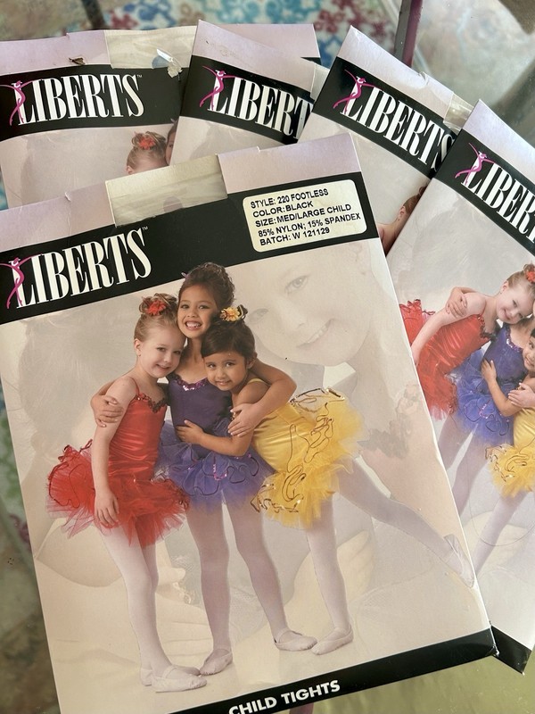 4 Pair : Libert’s  Black Dance Tights Size Child Medium/ Large
