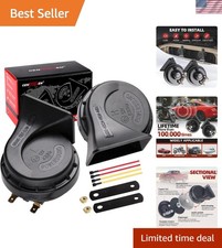 Car Horn 12V Loud Universal Fit High Low Tone Waterproof Truck Horn Repl
