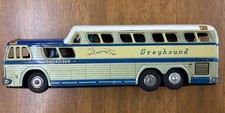Vtg KTS Japan Tin Litho Greyhound Scenicruiser Friction Bus 14  tin metal w/box