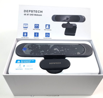 DEPSTECH 4K AF UHD Webcam Autofocus Streaming Camera w/ Tripod, Cover & Stickers