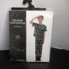 Camo Army Soldier Costume Halloween Military Camouflage Child Small 4-6 New