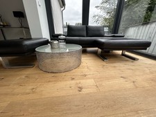 Rolf Benz 6600 Leder Zweisitzer Schwarz Sofa Couch & zwei passende Hocker