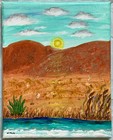 Hand Painted Canvas Southwest Landscape 10” x 8” Acrylic Painting, COA