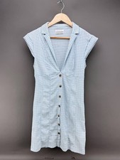 UO Urban Outfitters Blue Womens Stella Bodycon Shirt Dress Checked Petite Small