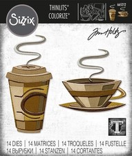Sizzix Thinlits Die Set 665212 Cafe, Colorize by Tim Holtz