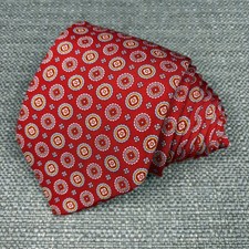 Brooks Brothers Mens Tie Red White Blue Foulard Extra Long 62" 3 3/4" Italy USA