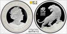 2022 P PROOF Australia 1 Oz Platinum Lunar Year of The Tiger Lunar PCGS PR70DCAM 4629.99 per troy oz