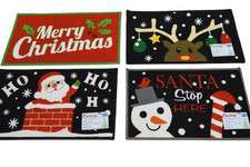 Christmas Doormat 40x60cm Festive Indoor Floor Mat Washable Santa Snowman