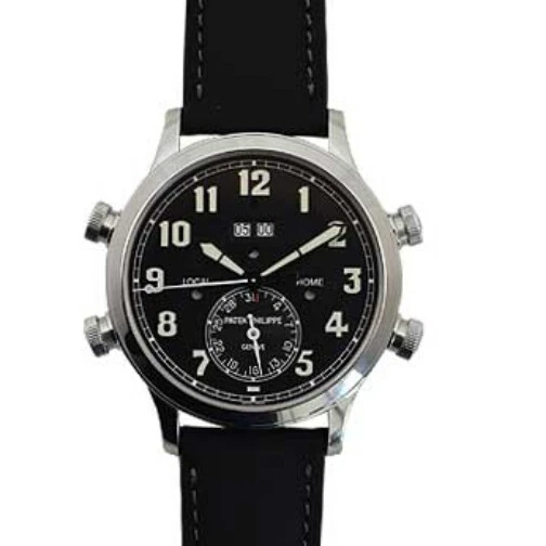 Patek Philippe — PATEK PHILIPPE  -  5520P Pilot Travel Time Alarm in Platinum