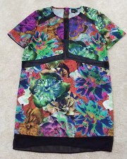 ASOS~Woman's Size 10~Floral Bodycon Zipper Short Sleeve Dress Summer Wear.