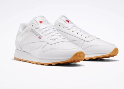 Reebok Classic Leather White Gum Mens Shoes Sneakers Sizes  7.5 - 13