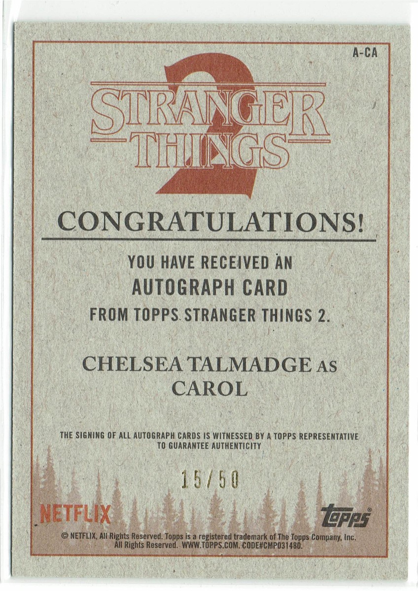Stranger Things Season 2 Autograph Auto A-CA Chelsea