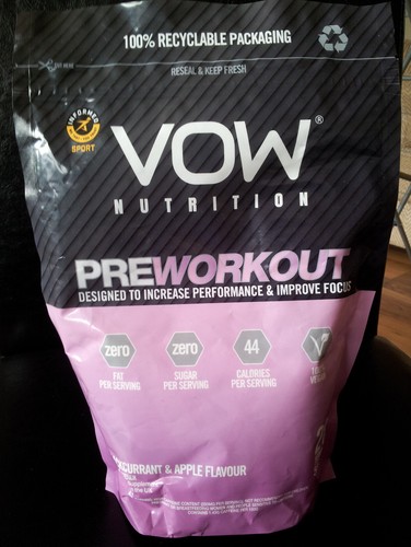 3 Stück VOW Nutrition Pre-Workout Schwarze Johannisbeere & Apfel 500g