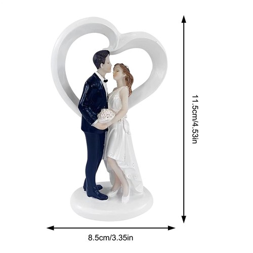 Wedding Cake Topper Bride and Groom Resin Figurines Romantic Wedding Decoration - Picture 6 of 10