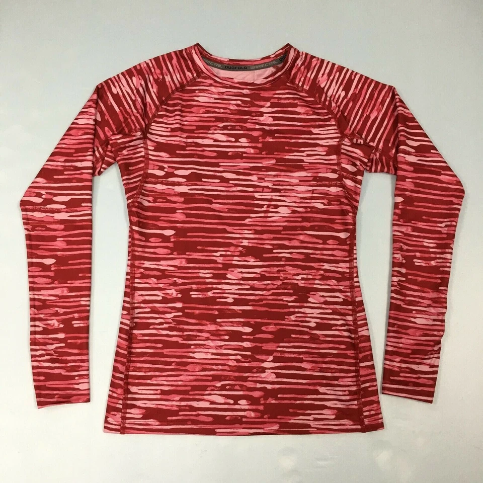 Womens Shirt SM Champion Varitherm Baselayer Duofold Thermatrix Pink Drip Stripe - Image 3 of 4