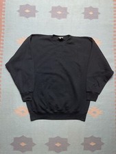 Vintage 90s crewneck sweatshirt blank black goth grunge USA made adult large