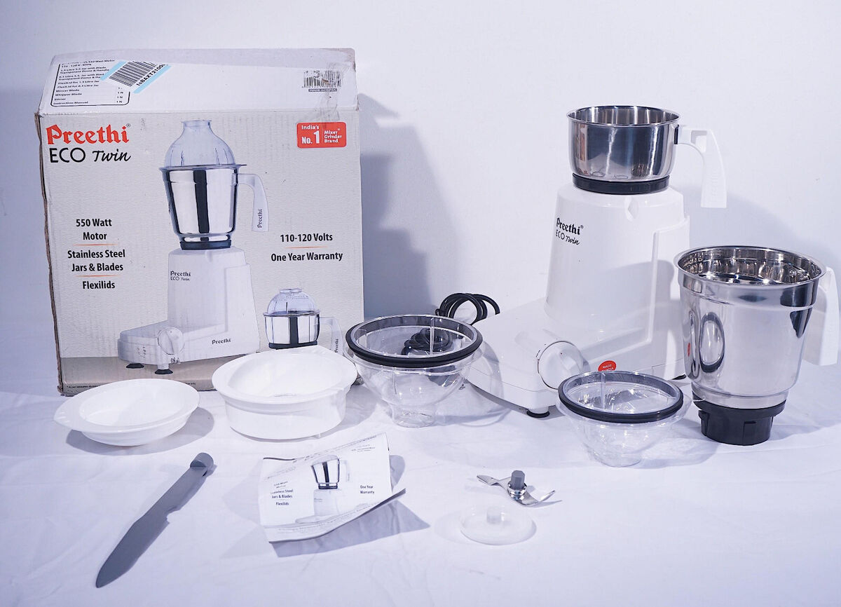 Preethi Eco Twin Mixer Wet/Dry Grinder ~ 110 Volt ~ 550-Watt Preethi Eco Twin Mixer Wet/Dry Grinder ~ 110 Volt ~ 550-Watt