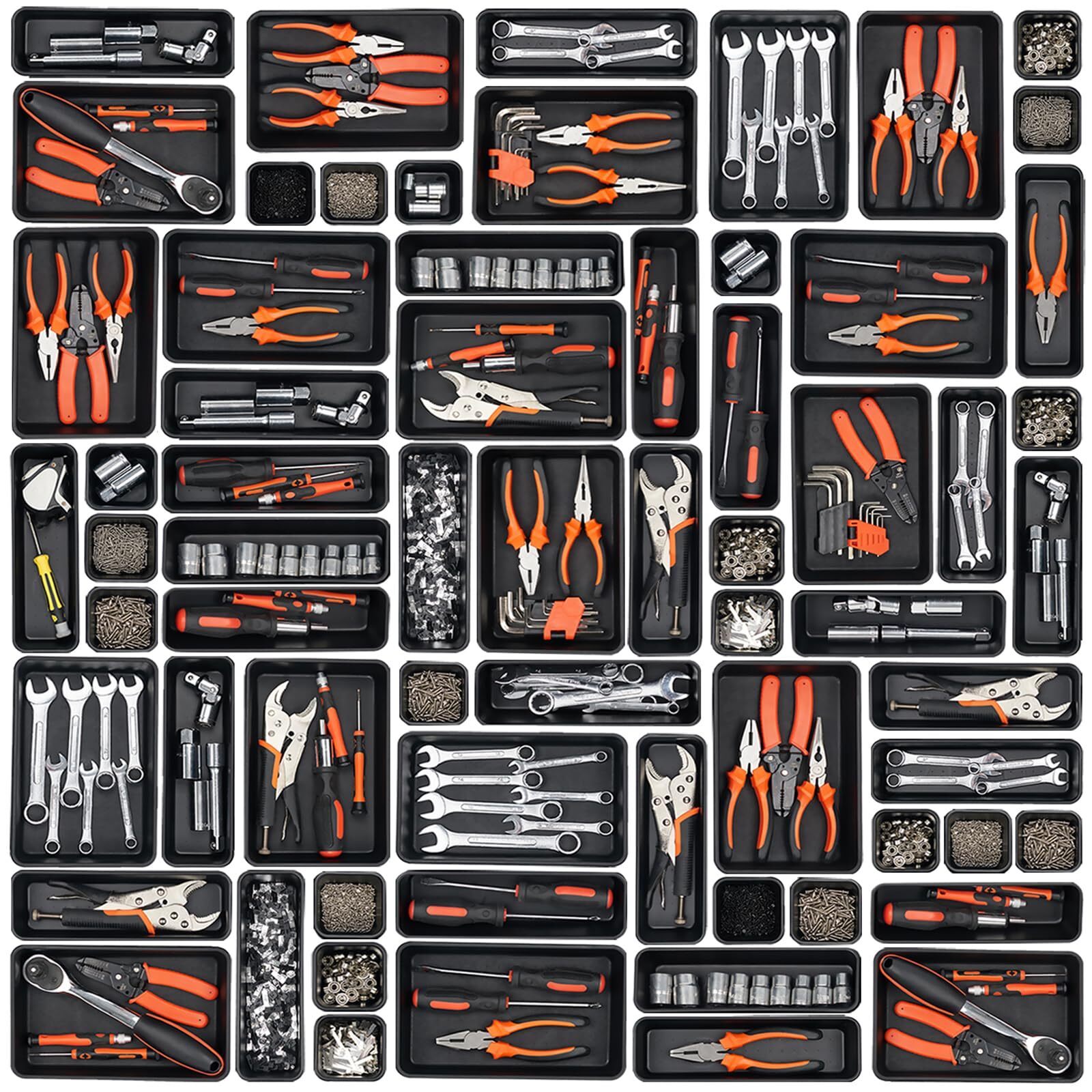 45 Pack Tool Box Organizer Tray Divider, Toolbox Desk Drawer Organizer,Garage...
