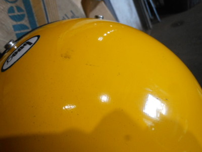 Vintage NOS Buco Yellow Fiberglass Open Face 5 Snap Helmet 1760-2