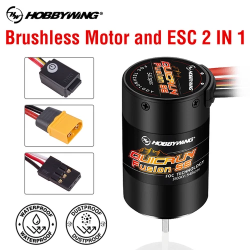 Hobbywing Fusion SE 1/10 Brushless Motor and ESC 40A 2 in 1 1200KV 1800KV 2-3S