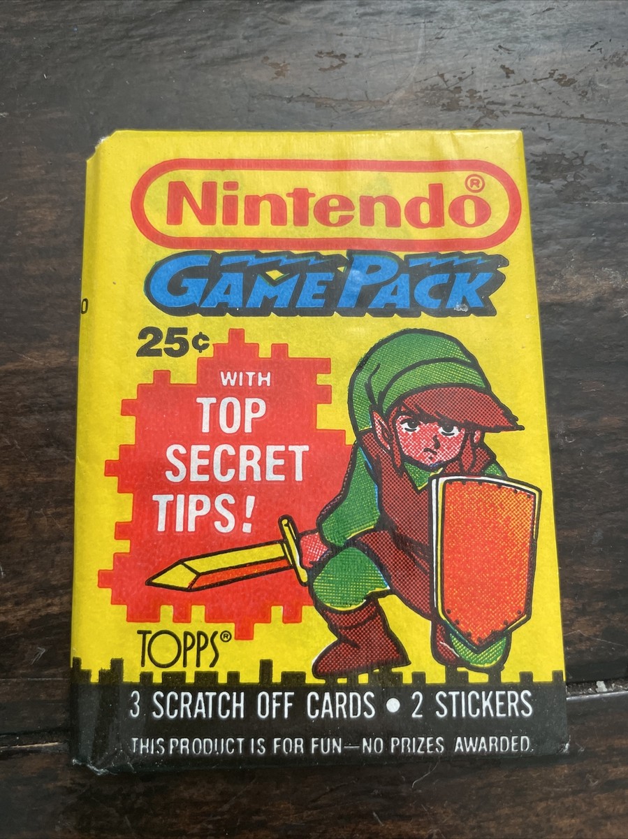 1) Sealed Wax Pack NINTENDO 1989 Topps Trading Cards Mario Link
