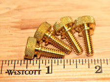 Knurled Slotted Thumb Screw Brass 10-24 Thread 1/2 length lot of 4