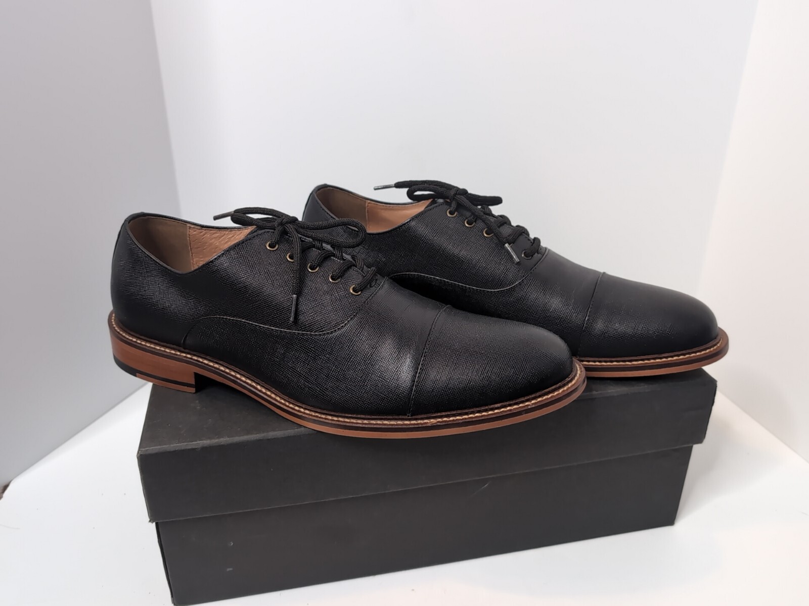 SAOLA Scarpe Oxford stringate da uomo Aston Grey Collection Bandino taglia US 10 5 nere