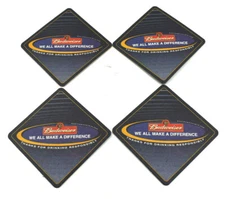 Budweiser Beer Bud 4 Cardboard Coasters Man Cave Bar Advertising Square New