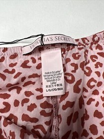Victoria Secret L Red Pink Leopard Print Sleep Pajama Shorts NWT New