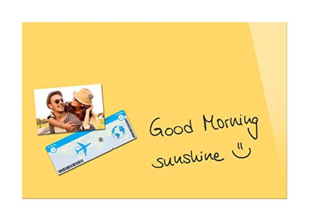 (TG. 60 x 40 cm) Be!Board B1207 Lavagna magnetica di vetro, 60 x 40 cm, giallo -