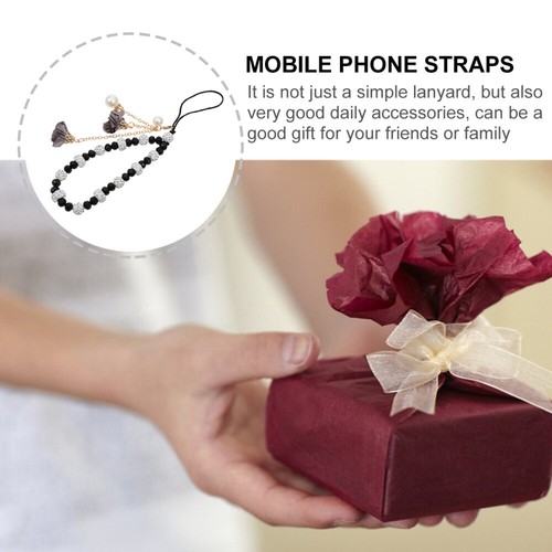 1PC Non-slip Phone Lanyards Crystal Beads Flower Hand Wrist Strap Short String - Zdjęcie 4 z 11