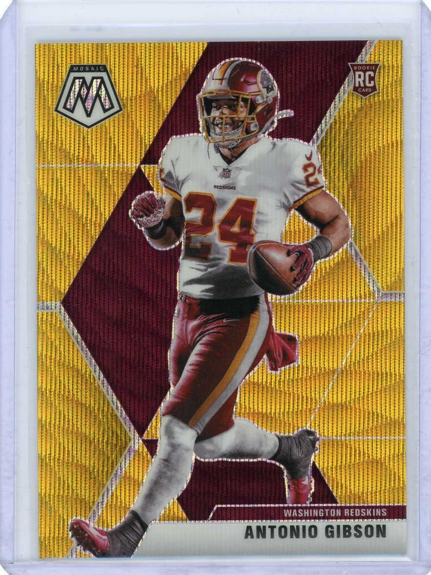2020 Panini Mosaic TMall Gold Wave Rookie #227 Antonio Gibson #17/17