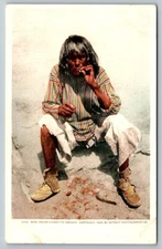 1905 Native American Moki  "Cigarette Smoker"  Postcard