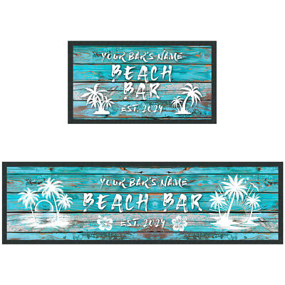 Personalisierter Beach Vibes Bar Läufer Läufer Zuhause Ihn Bier Wein Matte Wunschname...