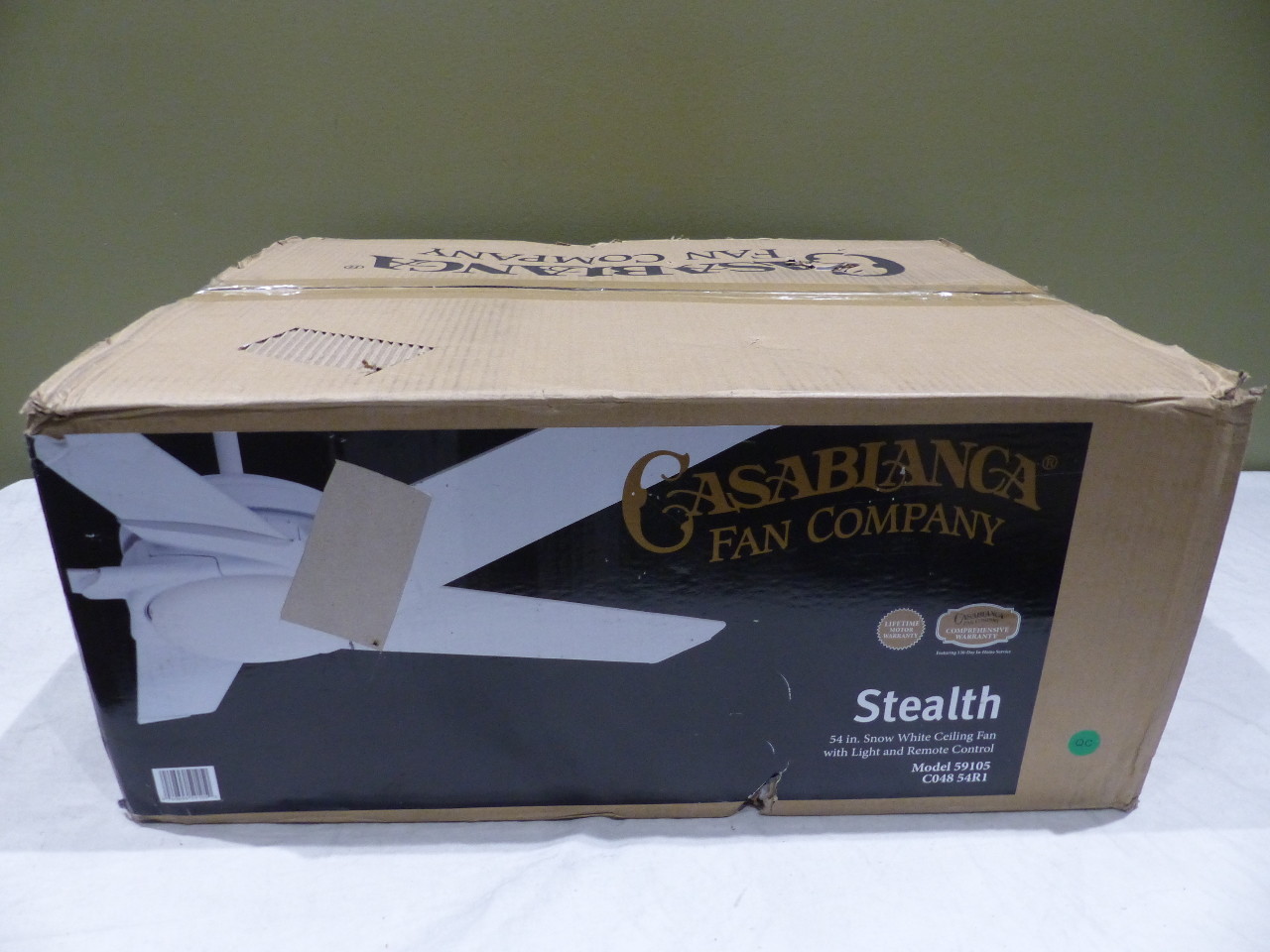 Casablanca 54 Stealth Dc Snow White Ceiling Fan With Light And