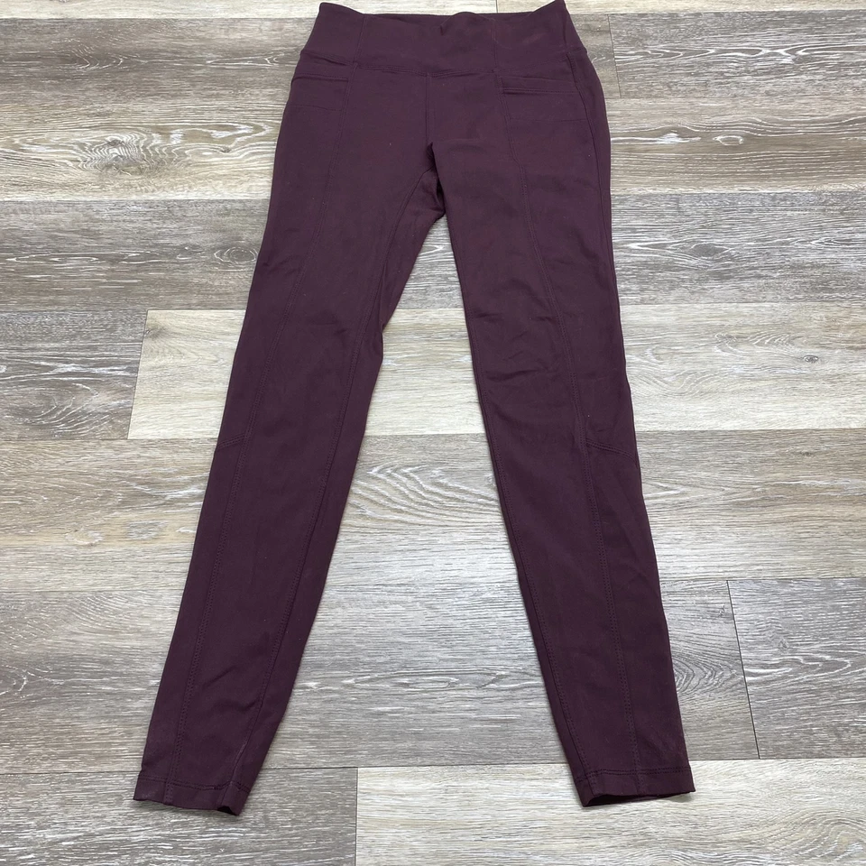 ATHLETA Pierna Ajustada Tiro Medio Borgoña Yoga Leggings Pantalones Para Mujer Talla Pequeña Foto 4 de 4