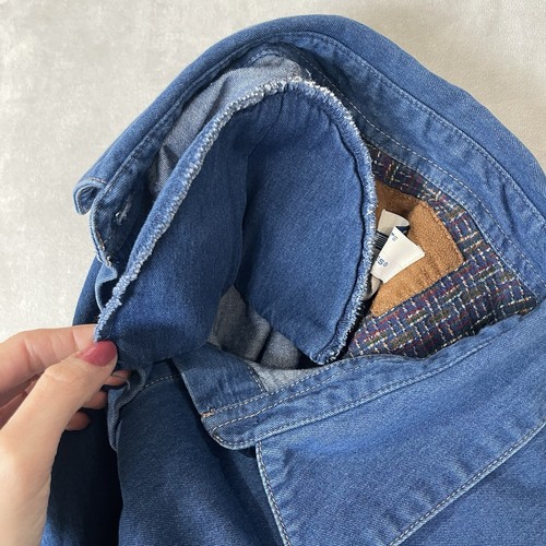 Vintage Koret City Blues Denim Shirt Womens 20W Blue Embroidered Floral 90s - Picture 9 of 9
