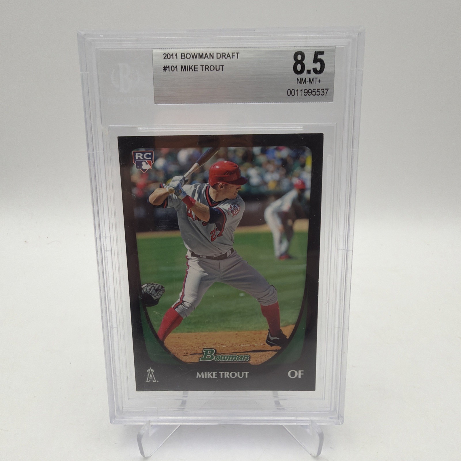 2011 Bowman Chrome Draft #101 Mike Trout Angels RC Rookie BGS 8.5 NM-MT