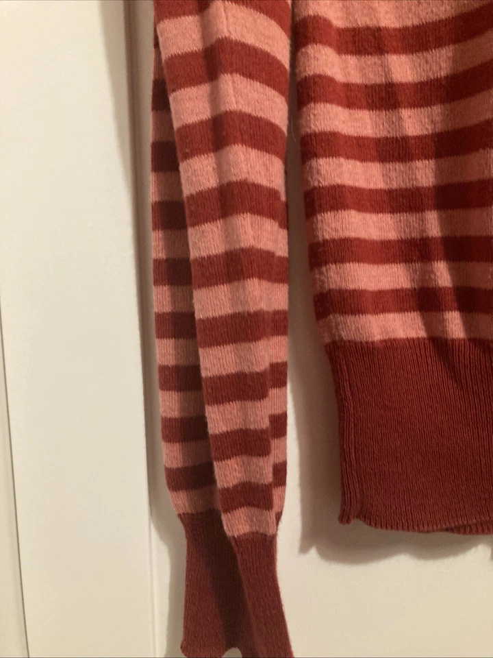 Pullover gestreift Gr. M rot Springfield Strickpullover mit Schleife - Bild 4 von 4