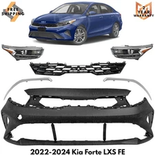 Front Bumper Cover Fascia & Grille Assembly Kit For 2022-2024 Kia Forte LXS FE