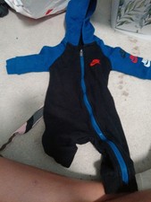 Nike Baby Boys Size 3 Months One Piece Black Blue Track Suit Coverall