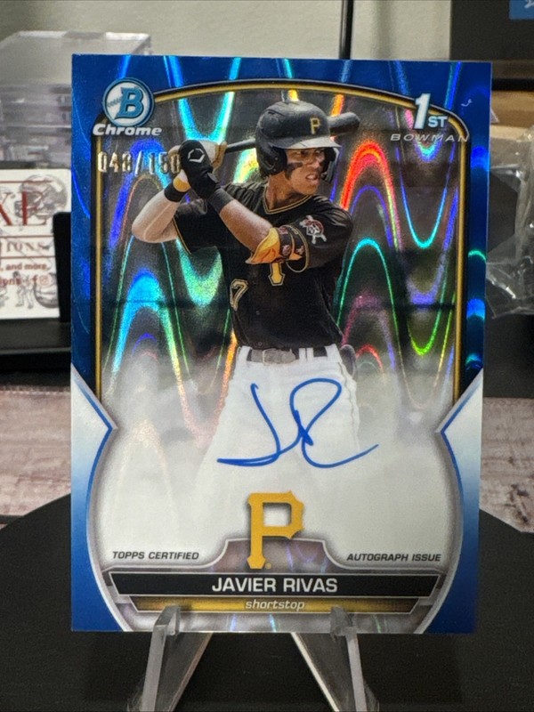 2023 Bowman Chrome - Prospect Autographs Javier Rivas #CPA-JRS Blue RayWave /150