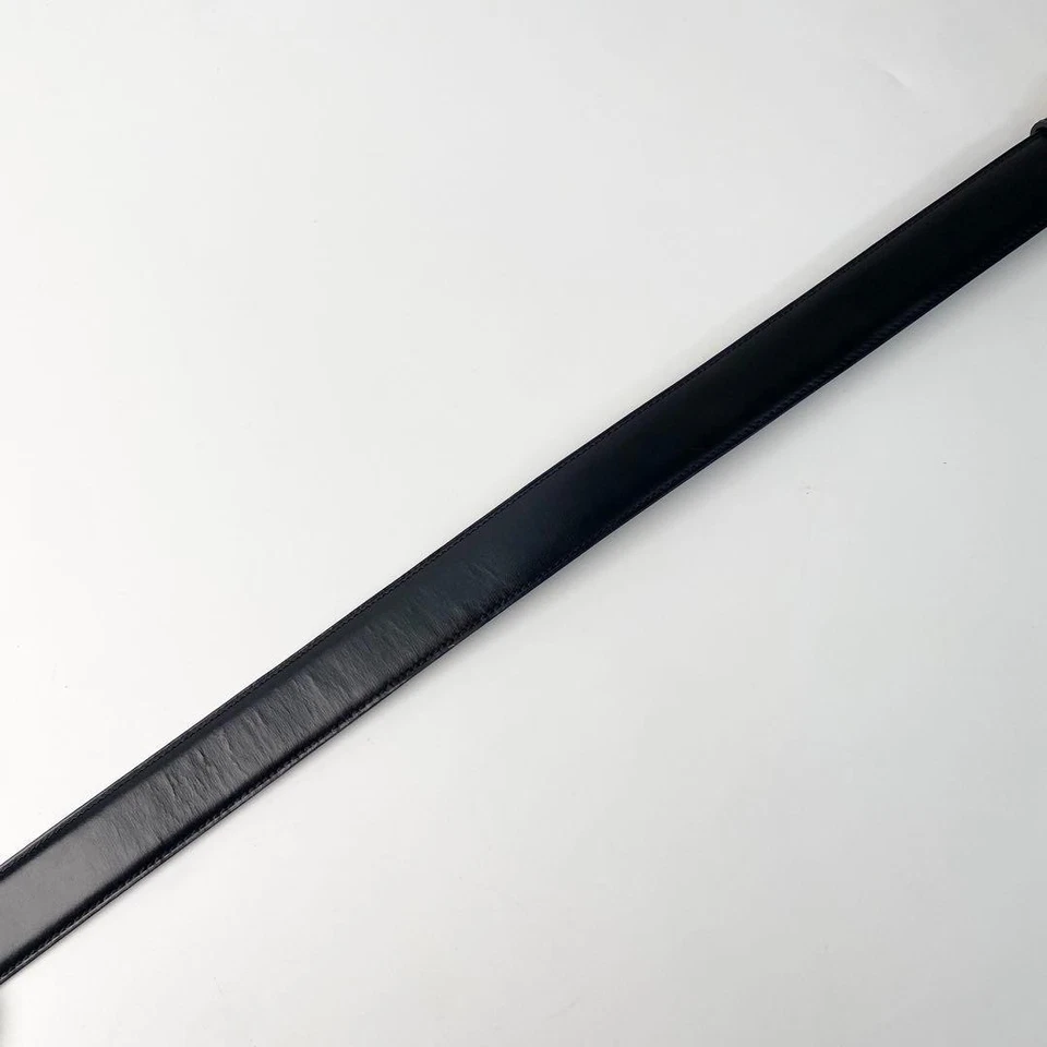 Cinturón de cuero Cartier motivo elefante negro dorado para mujer 36,6 pulgadas con caja Foto 2 de 4