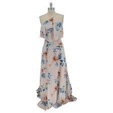 30085 Lulus Floral Maxi Open Back Dress Pink size Medium bohemian wedding spring