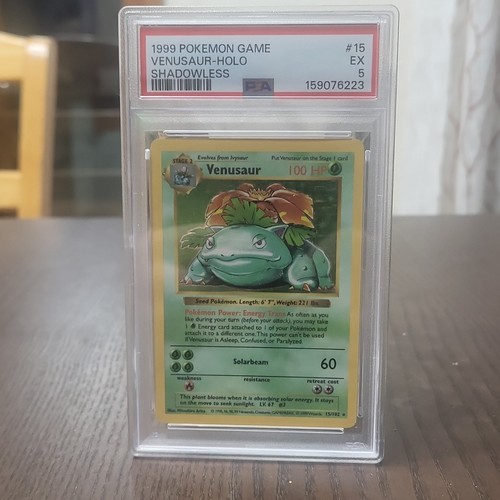 Pokémon Venusaur 15/102 Base Set Shadowless Holo PSA 5 1999 English