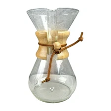 Chemex Classic Pour-Over Glass Coffeemaker with Wood Collar & Leather Tie CM-8A