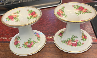 2 Royal Albert Old Country Roses Candlesticks. Boxed.