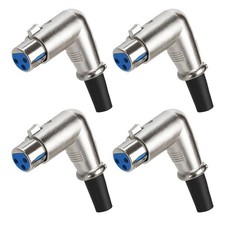 XLR Female Connector 3P 90  Right Angle Microphone Speaker 3PIN Adapter 4 Pack