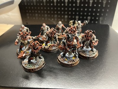 Necromunda corpse grinder Gang (2) mit 10 Modellen Boxart bemalt Warhammer 40K 